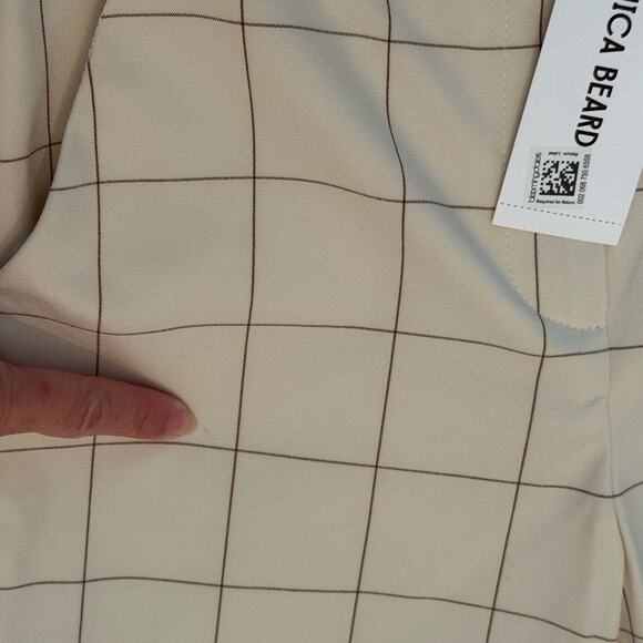 Veronica Beard *NWT ($478) | Ecru & brown window pane Tonelli pants | size 00 - Picture 7 of 11
